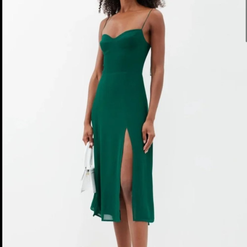 Reformation Juliette Dress - Dark Green (size 4)